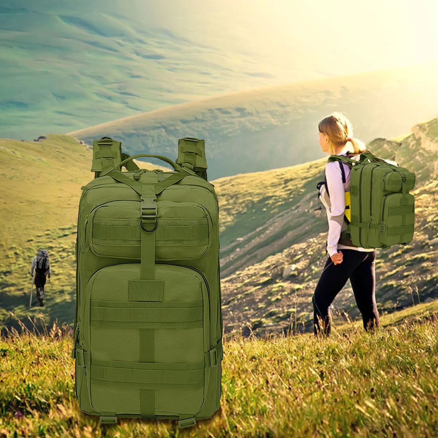 Rising Hikes 30L 3P Outdoor Tactical Backpack for Camping Hiking and Trekking