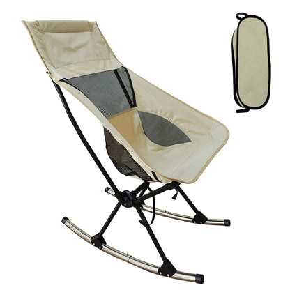 Rising Hikes Portable Heavy-Duty Folding Camping Rocking Chair with Carry Bag