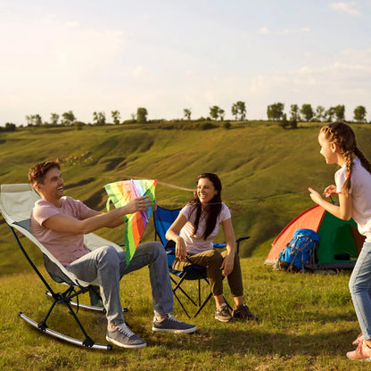 Rising Hikes Portable Heavy-Duty Folding Camping Rocking Chair with Carry Bag