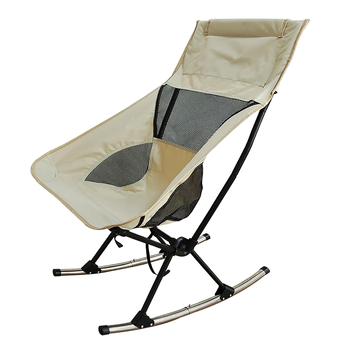 Rising Hikes Portable Heavy-Duty Folding Camping Rocking Chair with Carry Bag