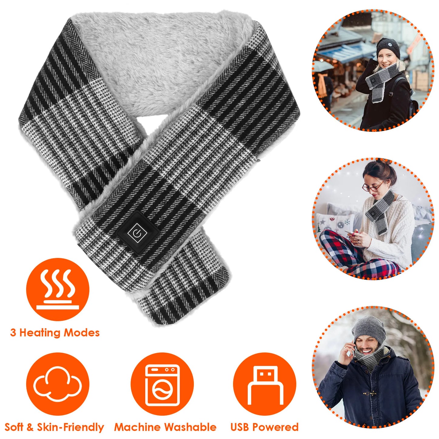 Rising Hikes Electric Heated Scarf USB Heating Neck Wrap