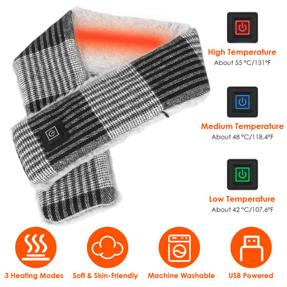 Rising Hikes Electric Heated Scarf USB Heating Neck Wrap