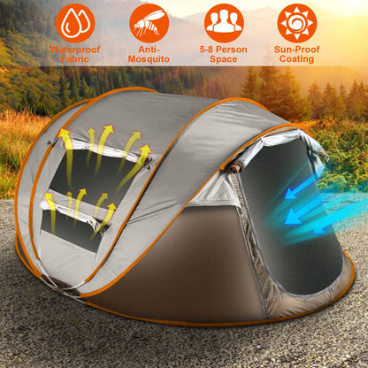Rising Hikes 8-Person Pop-Up Automatic Setup Waterproof Camping Tent