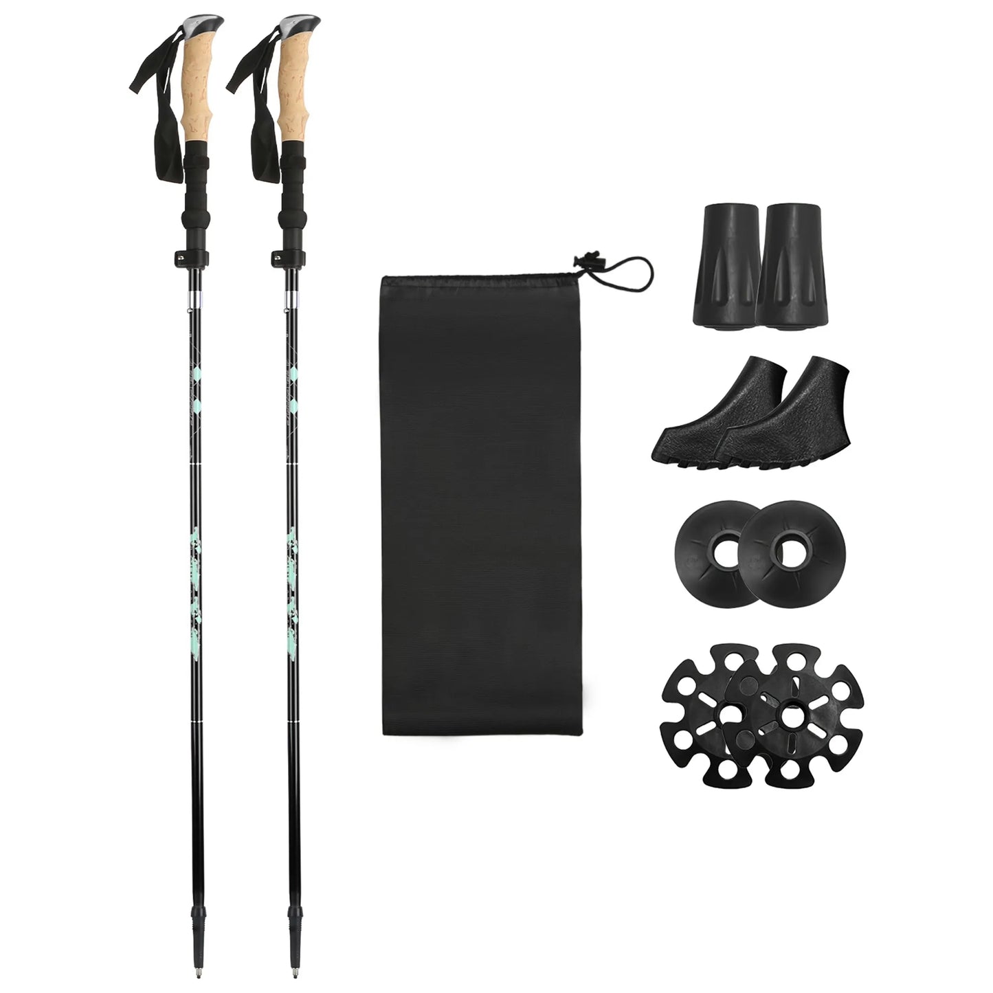 Rising Hikes Collapsible Hiking Walking Sticks (2-Piece Set)
