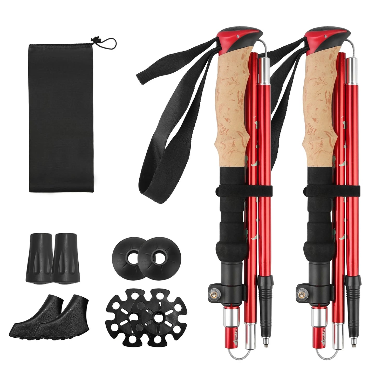 Rising Hikes Collapsible Hiking Poles (2-Piece Set)