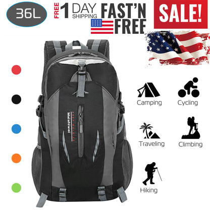Rising Hikes 36L Outdoor Backpack Multi Compartment Hiking Travel Bag