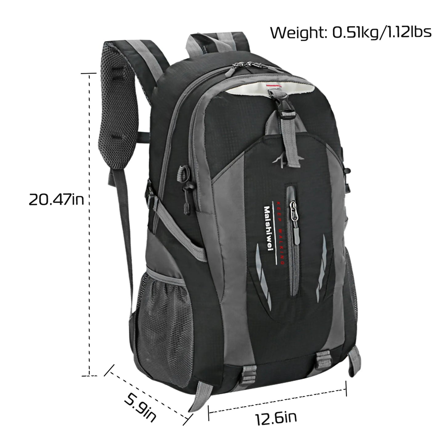 Rising Hikes 36L Outdoor Backpack Multi Compartment Hiking Travel Bag