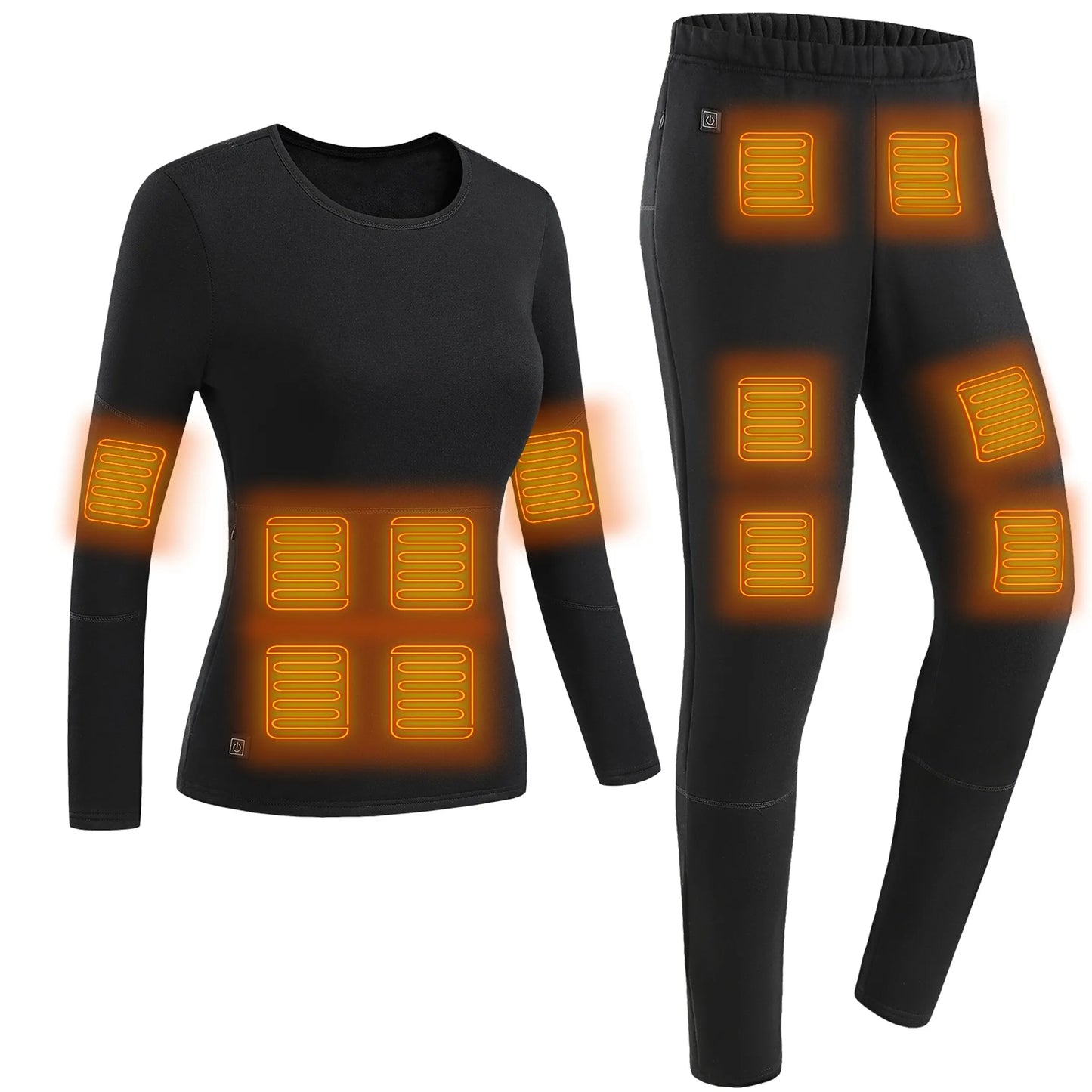 Rising Hikes Heated Underwear Set Thermal Long Shirt Pants