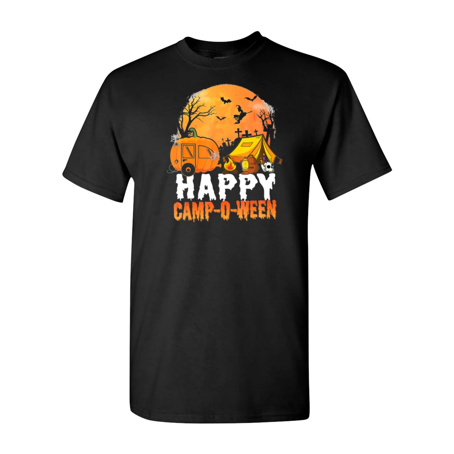Rising Hikes Happy Camp-O-Ween Halloween Camping T-Shirt